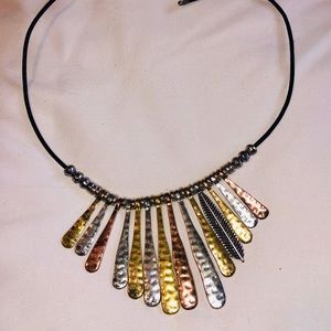 Multi colored metal necklace